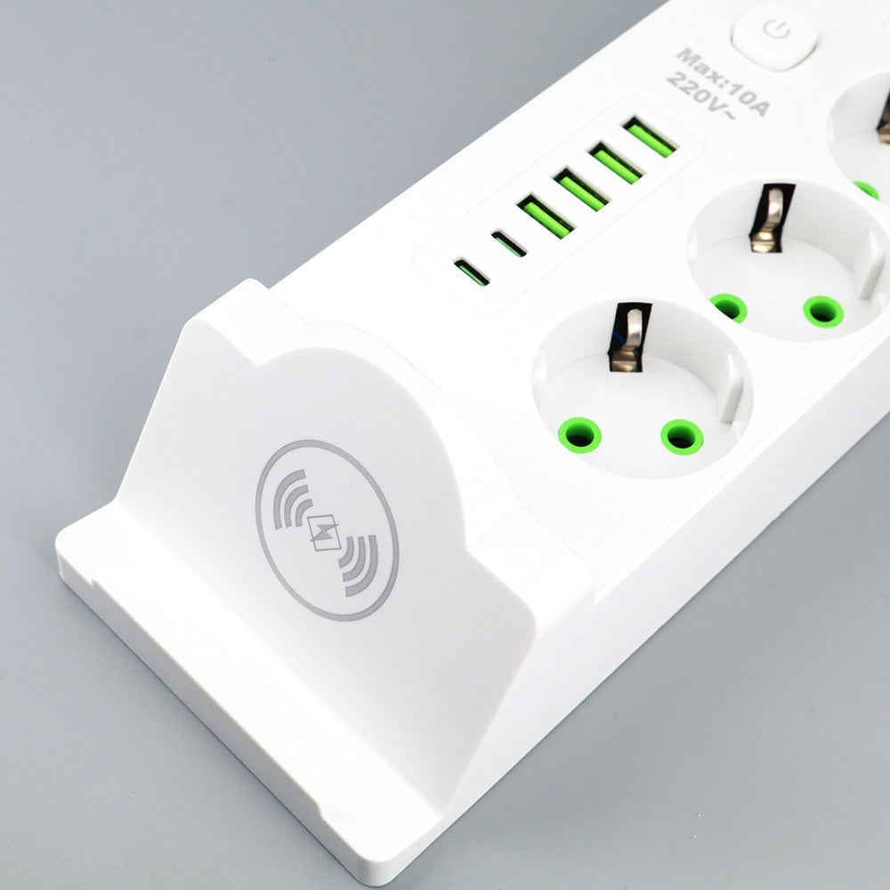 (مقبس كهربائي ذكي 2500 واط –( 5 منافذ شحن و4مقابس