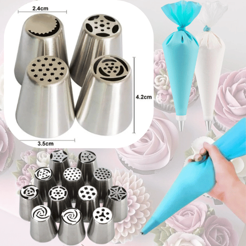 pack douilles de décoration pâtisserie pro (inox)