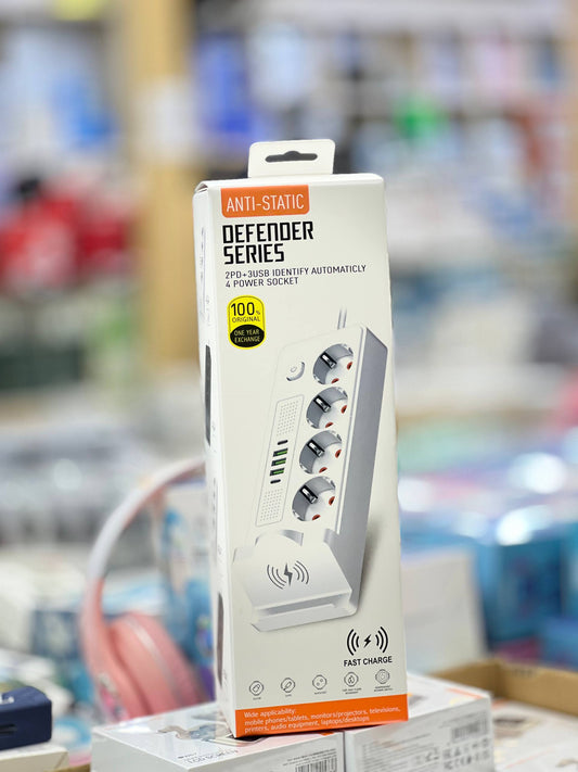 (مقبس كهربائي ذكي 2500 واط –( 5 منافذ شحن و4مقابس